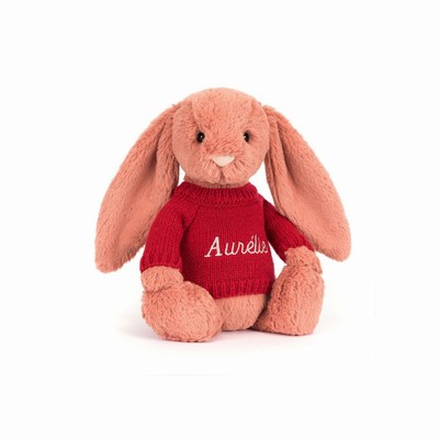 Jellycat Bashful Sorrel Konijn with Red Jumper | VX7598624